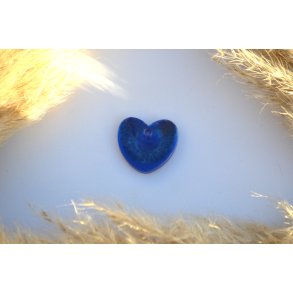 Hundetegn, stort hjerte, bl med lidt guld effekt