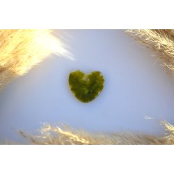 Hundetegn, stort hjerte, mos grn med effekt og bladguld