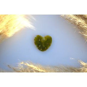 Hundetegn, stort hjerte, mos grn med effekt og bladguld