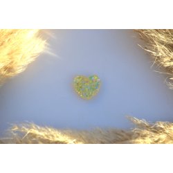 Hundetegn, lille hjerte, gul med glimmer