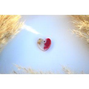 Hundetegn, lille hjerte, rd shimmer, hvid og bladguld