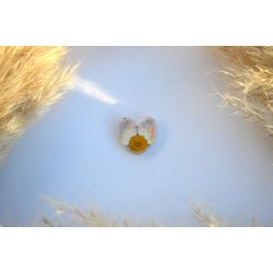 Hundetegn, lille hjerte, lys lilla shimmer med blomst og guld flager