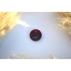 Hundetegn, mellem rund, bordeaux med glitter