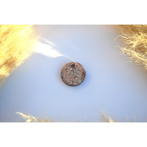 Hundetegn, mellem rund, caramel, hvid og glimmer