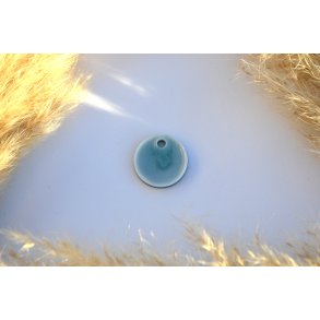 Hundetegn, mellem rund, hvid og grn shimmer