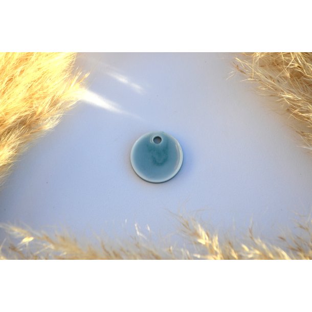 Hundetegn, mellem rund, hvid og grn shimmer