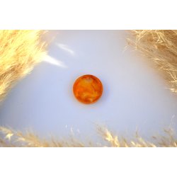 Hundetegn, mellem rund, orange/guld og hvid med effekt