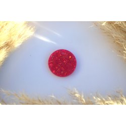 Hundetegn, stor rund, pink glitter