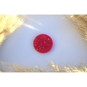 Hundetegn, stor rund, pink glitter