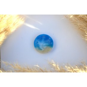 Hundetegn, stor rund, strand og hav