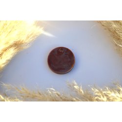 Hundetegn, stor rund, caramel, gr og bladguld