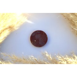 Hundetegn, stor rund, caramel, gr og bladguld