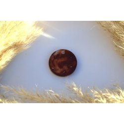 Hundetegn, stor rund, gennemsigtig brun med bladguld