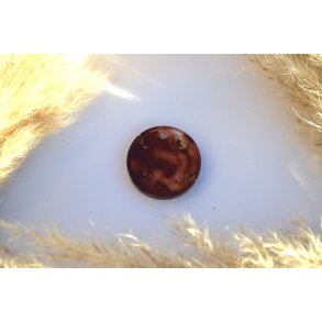 Hundetegn, stor rund, gennemsigtig brun med bladguld