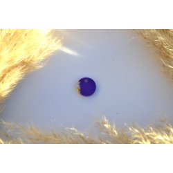 Hundetegn, mini rund, lilla shimmer, hvid og bladguld