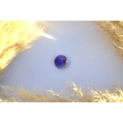 Hundetegn, mini rund, lilla shimmer, hvid og bladguld