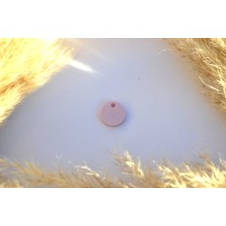 Hundetegn, mini rund, lyserd shimmer med bladguld