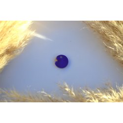 Hundetegn, mini rund, lilla shimmer, hvid og bladguld