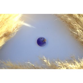 Hundetegn, mini rund, lilla shimmer, hvid og bladguld