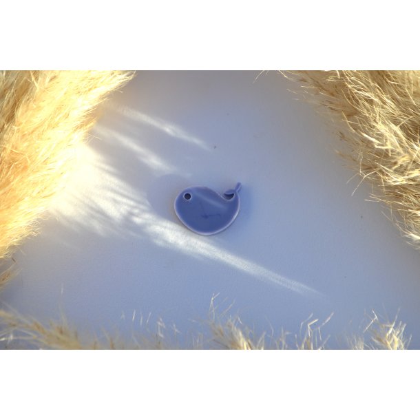 Hundetegn, lille hval, lys lilla med shimmer