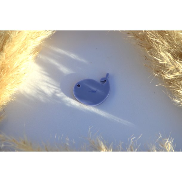 Hundetegn, stor hval, lys lilla med shimmer