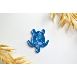 Hundetegn, lille skildpadde, bl med holografiske flager