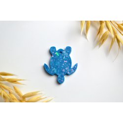 Hundetegn, lille skildpadde, bl med holografiske flager