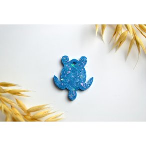 Hundetegn, lille skildpadde, bl med holografiske flager