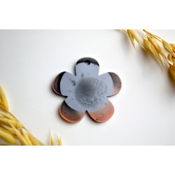 Hundetegn, stor blomst, sort, gr, bronze