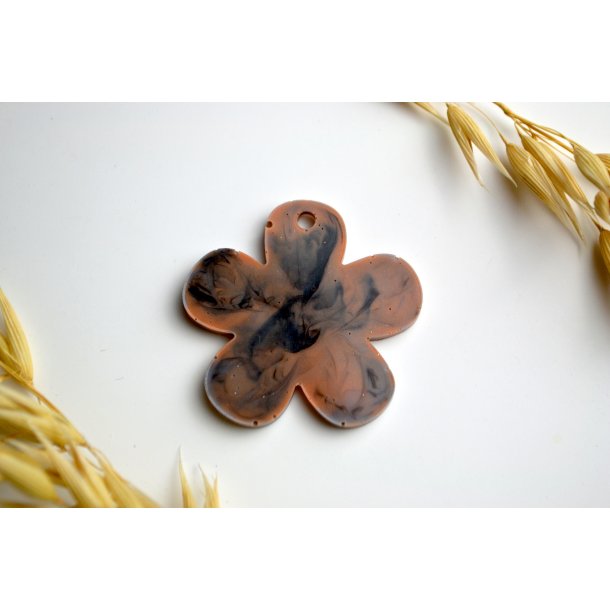 Hundetegn, stor blomst, sort, gr, bronze