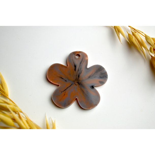 Hundetegn, stor blomst, sort, gr, bronze