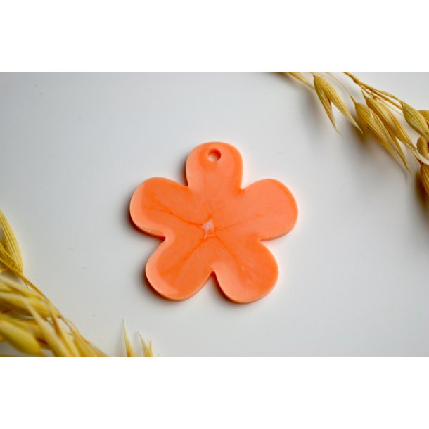 Hundetegn, stor blomst, orange med effekt