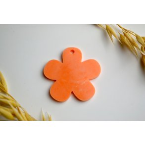 Hundetegn, stor blomst, orange med effekt