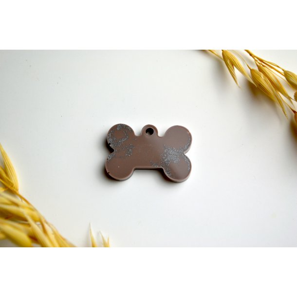 Hundetegn, mini kdben, brun med shimmer