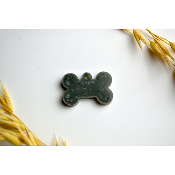 Hundetegn, mini kdben, grnlig gr med shimmer