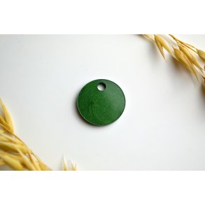 Hundetegn, lille rund, grn shimmer