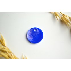 Hundetegn, lille rund, bl og lilla