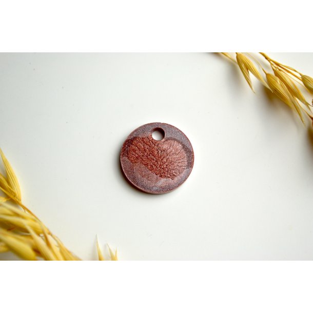 Hundetegn, lille rund, brun shimmer