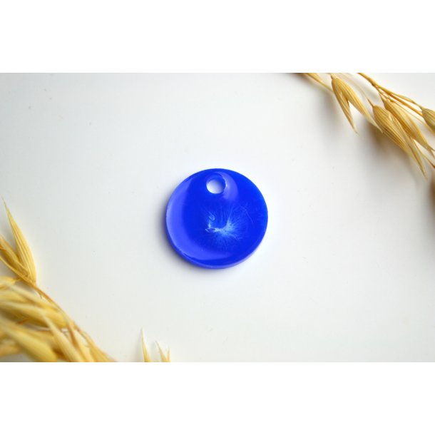 Hundetegn, lille rund, bl og hvid