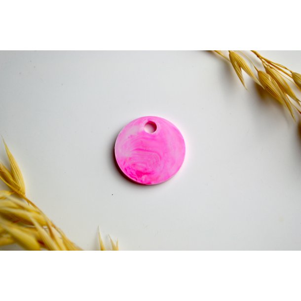 Hundetegn, lille rund, lyserd og hvid