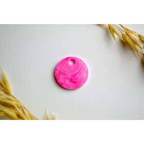 Hundetegn, lille rund, lyserd og hvid