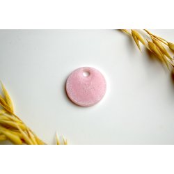 Hundetegn, lille rund, lyserd shimmer