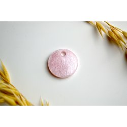 Hundetegn, lille rund, lyserd shimmer