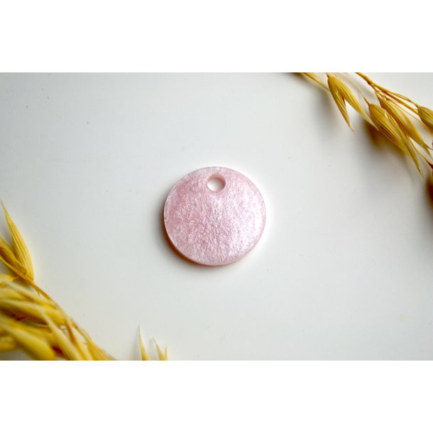 Hundetegn, lille rund, lyserd shimmer