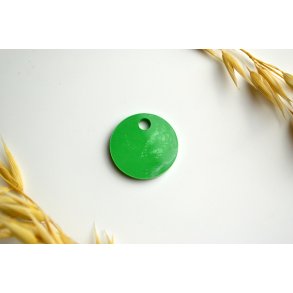 Hundetegn, lille rund, grn med shimmer