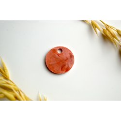 Hundetegn, lille rund, caramel og hvid