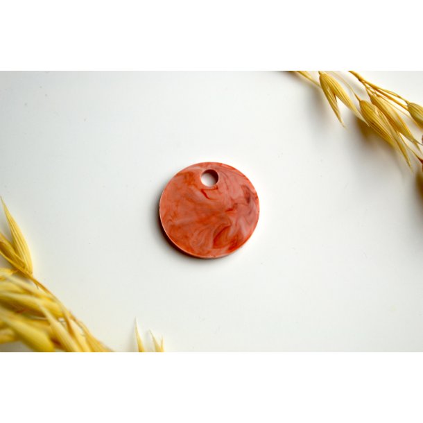 Hundetegn, lille rund, caramel og hvid