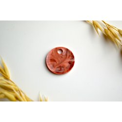 Hundetegn, lille rund, caramel og hvid