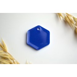 Hundetegn, mellem hexagon, bl shimmer