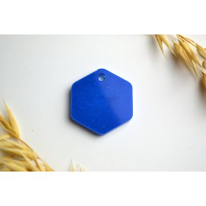 Hundetegn, mellem hexagon, bl shimmer